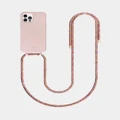 LOUVE COLLECTION - Dusty Pink Phone Case + Make Me Blush Strap - Novelty Gifts (Black/Black) Dusty Pink Phone Case + Make Me Blush Strap