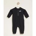 Nike - Sportswear Club French Terry Coverall Babies - All onesies (Black) Sportswear Club French Terry Coverall - Babies