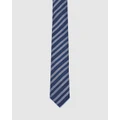 Oxford - Classic Stripe Tie - Ties (Blue Medium) Classic Stripe Tie