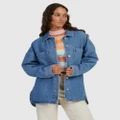 Roxy - Womens Our Love Shacket Denim Jacket - Coats & Jackets (LIGHT BLUE) Womens Our Love Shacket Denim Jacket