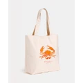 Seafolly - Embroidered Tote Bag - Bags (Crab Orange) Embroidered Tote Bag
