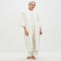 Gingerlilly - Henrietta Satin Robe - Sleepwear (Ivory) Henrietta Satin Robe