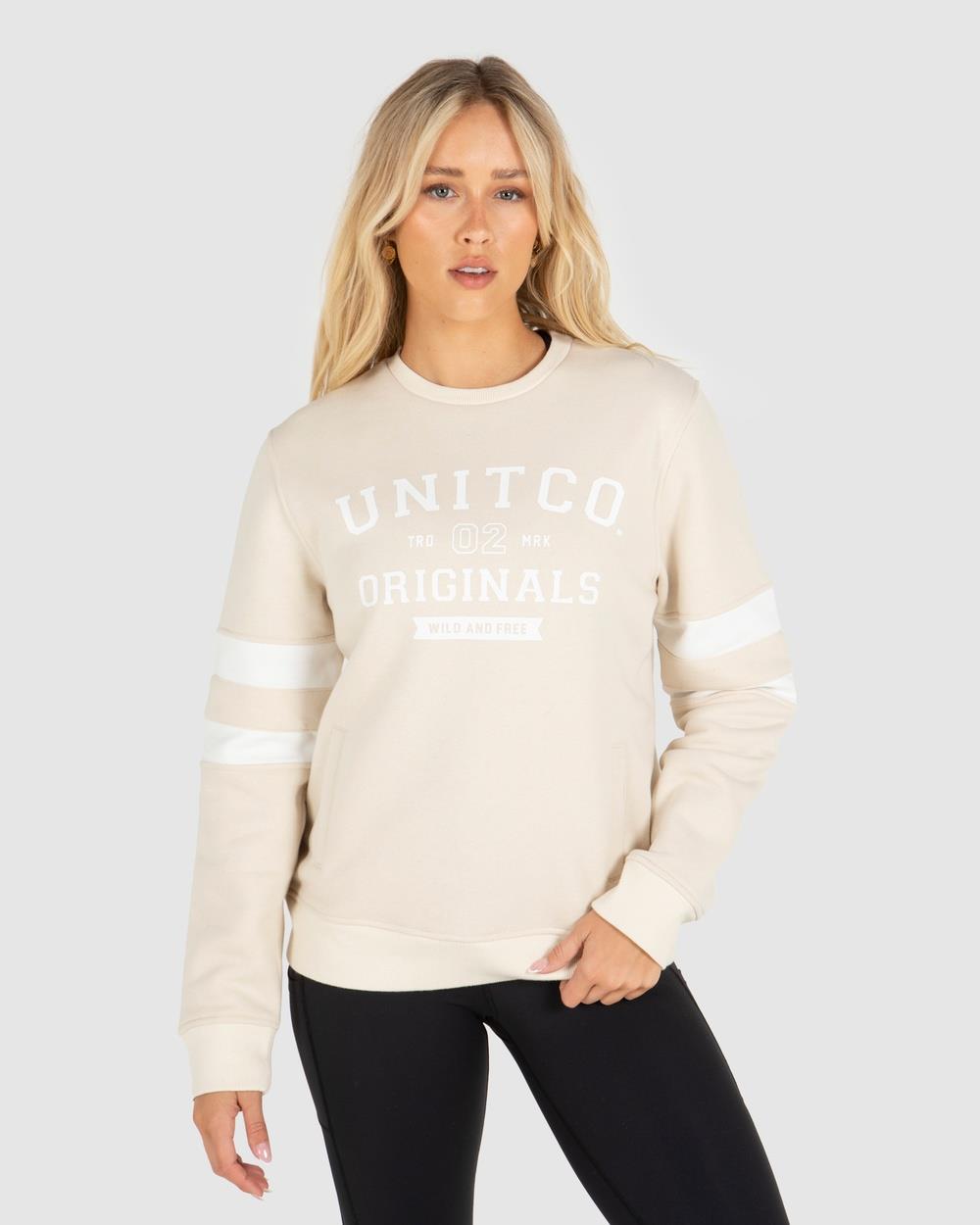 UNIT - UNIT Ladies College Crew Sweater - Sweats (CEMENT) UNIT Ladies College Crew Sweater