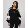 All About Eve - Parker Panelled Crew - Sweats (BLACK) Parker Panelled Crew