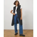 Atmos&Here - Gemma Sleeveless Trench - Trench Coats (Black) Gemma Sleeveless Trench