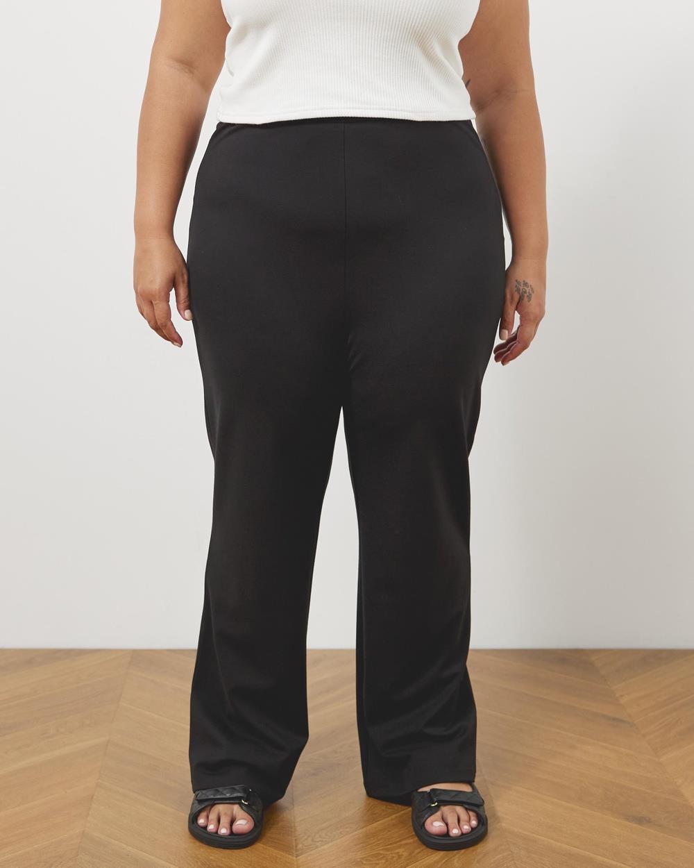 Atmos&Here Curvy - Ponte Pants - Pants (Black) Ponte Pants