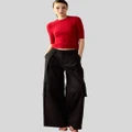 Cynthia Rowley - Marbella Cotton Cargo Pant - Pants (BLACK) Marbella Cotton Cargo Pant