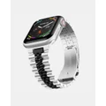Friendie - Stainless Steel Link Bracelet Band The Perth Apple Watch Compatible - Fitness Trackers (SilverBlack) Stainless Steel Link Bracelet Band - The Perth - Apple Watch Compatible