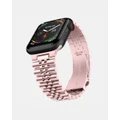 Friendie - Stainless Steel Link Bracelet Band The Perth Apple Watch Compatible - Fitness Trackers (Rose Gold) Stainless Steel Link Bracelet Band - The Perth - Apple Watch Compatible