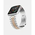 Friendie - Stainless Steel Link Bracelet Band The Perth Apple Watch Compatible - Fitness Trackers (SilverRose) Stainless Steel Link Bracelet Band - The Perth - Apple Watch Compatible