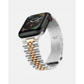 Friendie - Stainless Steel Link Bracelet Band The Perth Apple Watch Compatible - Fitness Trackers (SilverGold) Stainless Steel Link Bracelet Band - The Perth - Apple Watch Compatible