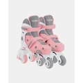 Globber - Learning Inline Skates 2 in 1 For Toddlers: Size 26 29 - Roller Skates (Pastel Pink) Learning Inline Skates 2-in-1 For Toddlers: Size 26-29