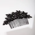 Lovisa - Black Crystal Floral Hair Comb - Hair (Black) Black Crystal Floral Hair Comb