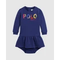 Polo Ralph Lauren - Logo Fleece Dress & Bloomers Babies - Dresses (Navy) Logo Fleece Dress & Bloomers - Babies