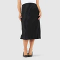 Ripe Maternity - Crystal Satin Skirt - Skirts (Black) Crystal Satin Skirt