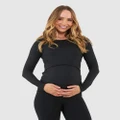 Ripe Maternity - Luxe Knit Nursing Top - Tops (Black) Luxe Knit Nursing Top