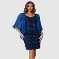 Tania Olsen Designs - Leilani Shawl Cocktail Dress - Dresses (Blue) Leilani Shawl Cocktail Dress