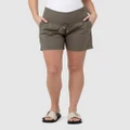 Ripe Maternity - Philly Cotton Shorts - Shorts (Moss) Philly Cotton Shorts