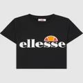 Ellesse - Nicky Girls Crop T Shirt - Sports Tops & Bras (BLACK) Nicky Girls Crop T-Shirt