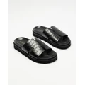 Atmos&Here - Marley Leather Sandals - Sandals (Black Croc Leather) Marley Leather Sandals