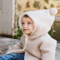 Bebe by Minihaha - Knitted Hooded Jacket Babies - Coats & Jackets (Taupe Marl) Knitted Hooded Jacket - Babies