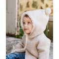 Bebe by Minihaha - Knitted Hooded Jacket Babies - Coats & Jackets (Taupe Marl) Knitted Hooded Jacket - Babies