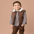 Bebe by Minihaha - Puffa Vest With Collar Babies - Coats & Jackets (Brown) Puffa Vest With Collar - Babies