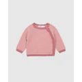Bebe by Minihaha - Aubrey Stripe Knitted Wrap Jumper Babies - Jumpers & Cardigans (Rose Pink Stripe) Aubrey Stripe Knitted Wrap Jumper - Babies