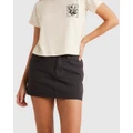 Billabong - Frankie Mini Denim Skirt For Women - Denim skirts (OFF BLACK) Frankie Mini Denim Skirt For Women