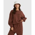 Billabong - Baseline Kendall Sweatshirt For Women - Crew Necks (TOASTED COCONUT) Baseline Kendall Sweatshirt For Women