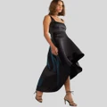 Cynthia Rowley - Satin High Low Dress - Dresses (BLACK) Satin High Low Dress