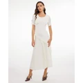 Dazie - Capri Ruffle Lace Midi Dress - Dresses (White) Capri Ruffle Lace Midi Dress