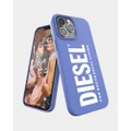 Diesel - SILICONE iPhone 13 Protective Phone Case Slim Bumper - Tech Accessories (Blue) SILICONE iPhone 13 Protective Phone Case Slim Bumper