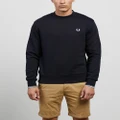 Fred Perry - Crew Neck Sweatshirt - Sweats (Navy) Crew Neck Sweatshirt