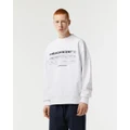 Lacoste - Loose Fit Branded Sweatshirt - Hoodies (WHITE) Loose Fit Branded Sweatshirt