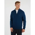 NAUTICA - Merino Wool ¼ Zip Sweater - Jumpers & Cardigans (NAVY) Merino Wool ¼ Zip Sweater