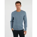 NAUTICA - Merino Wool Cable Knit Sweater - Jumpers & Cardigans (BLUE) Merino Wool Cable Knit Sweater