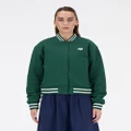 New Balance - Sportswear's Greatest Hits Varsity Jacket - Coats & Jackets (Nightwatch Green) Sportswear's Greatest Hits Varsity Jacket