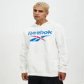 Reebok - Big Stacked Logo Hoodie - Hoodies (White) Big Stacked Logo Hoodie