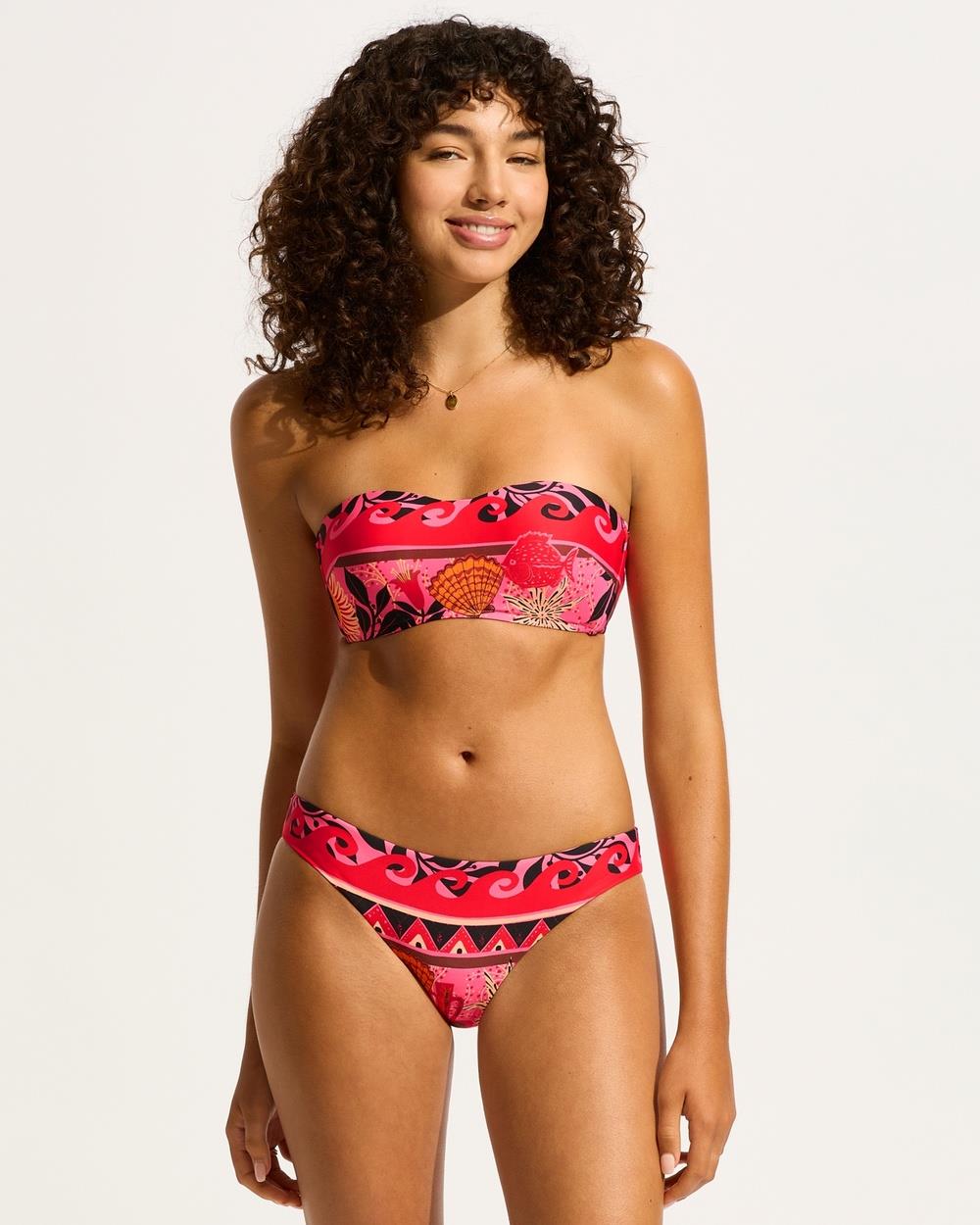 Seafolly - Atlantis Bustier Bandeau Bikini Top - Bikini Tops (Paradise Pink) Atlantis Bustier Bandeau Bikini Top