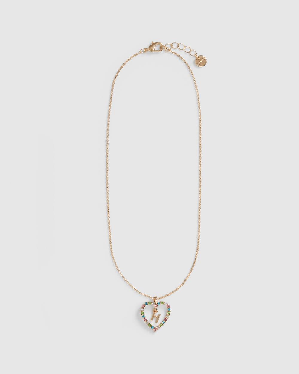 Seed Heritage - Rainbow Heart Initial Necklace - Jewellery Rainbow Heart Initial Necklace