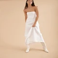 Sotto Brand - Linen Strapless Dress - Bridesmaid Dresses (White) Linen Strapless Dress