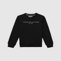 Tommy Hilfiger - Essential Sweatshirt Kids - Sweats (Black) Essential Sweatshirt - Kids