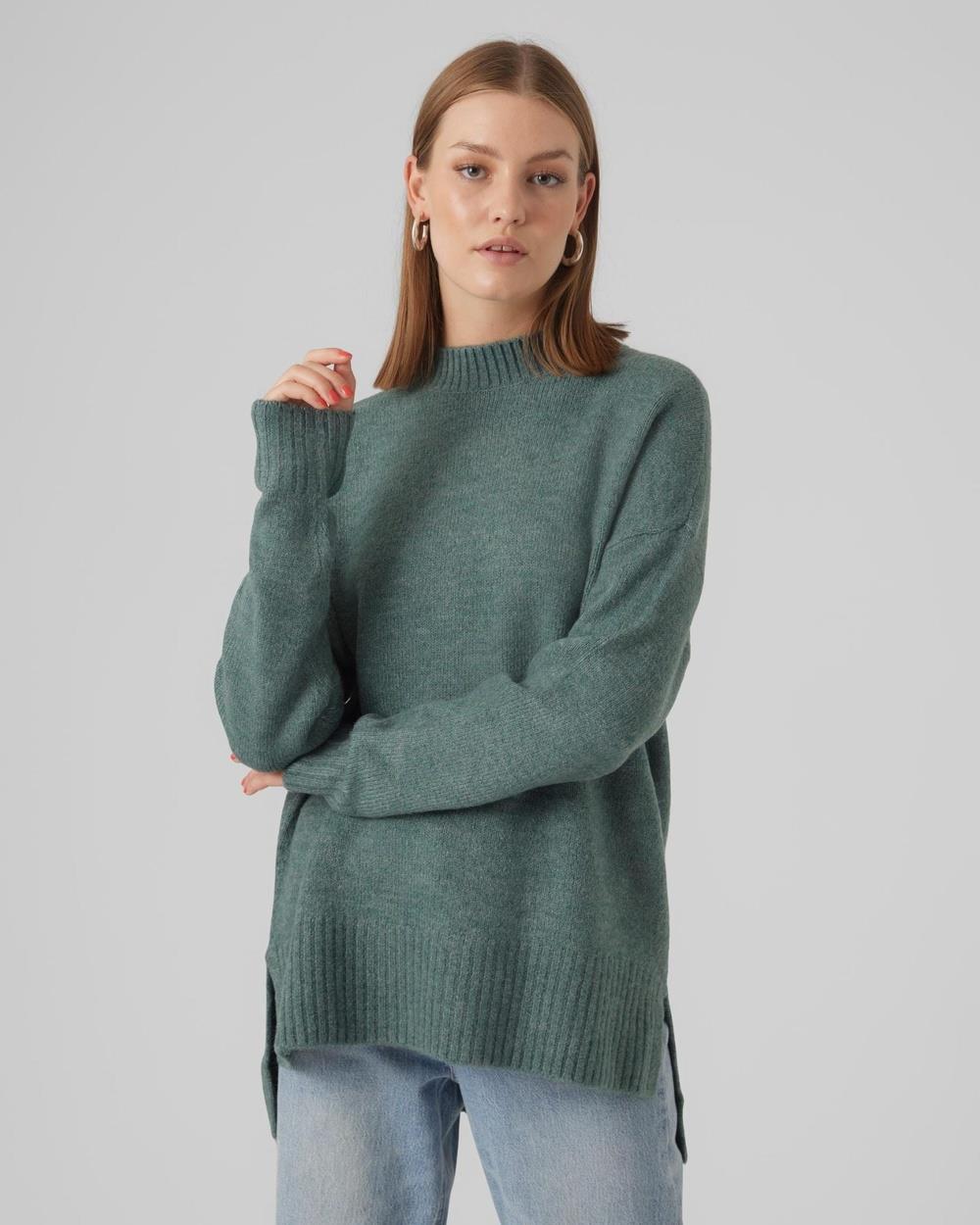 Vero Moda - Lefile Oversized Knit - Tops (Blue-Green) Lefile Oversized Knit