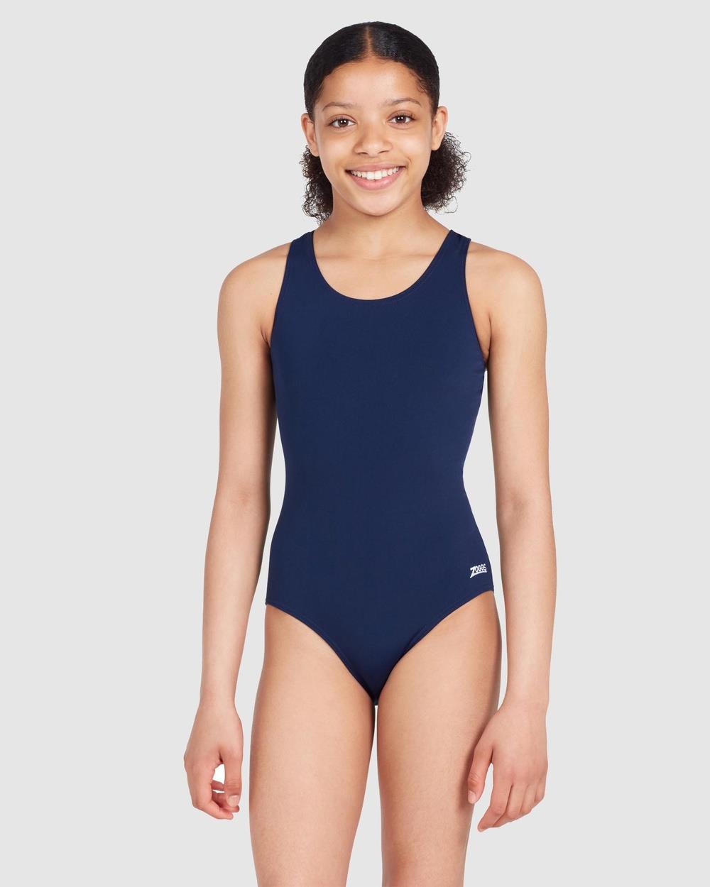 Zoggs - Cottesloe Sportsback Swimsuit Kids Teens - One-Piece / Swimsuit (Navy) Cottesloe Sportsback Swimsuit - Kids-Teens