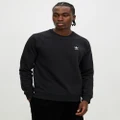 adidas Originals - Trefoil Essentials Crew Neck Sweatshirt - Sweats (Black) Trefoil Essentials Crew Neck Sweatshirt