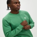 adidas Originals - Trefoil Essentials Crew Neck Sweatshirt - Sweats (Preloved Green & White) Trefoil Essentials Crew Neck Sweatshirt