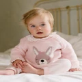 Bebe by Minihaha - Ciara Bunny Knitted Jumper Babies - Jumpers (Soft Pink) Ciara Bunny Knitted Jumper - Babies