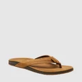 Billabong - Brunswick Leather Thong Sandals - Flats (BROWN) Brunswick Leather Thong Sandals