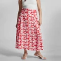 & Other Stories - High Waist Printed Flared Skirt - Skirts (Red Bright) High Waist Printed Flared Skirt